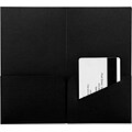 LUX® Key & Gift Card Mini Folders, 3 3/8 x 6, Two Pockets, Black Linen, 50/Pack (KHF-BLI-50)