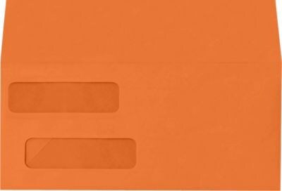 LUX Double Window Invoice Envelopes (4 1/8 x 9 1/8) 250/Box, Mandarin (INVDW-11-250)