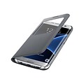 Samsung EF-CG935PSEGUS S-View Polyurethane Leather Flip Cover for Samsung Galaxy S7 edge; Silver