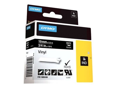 Dymo® 1805436 Color Coded 3/4" Label; White on Black