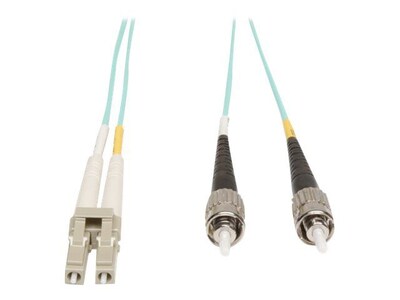 Tripp Lite N818-03M 9.84 Fiber Optic LC Male/ST Male Network Cable, Aqua Blue