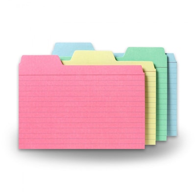 Find It 4 x 6 Tabbed Index Cards, Assorted Colors,  48/Pack (FT07218)