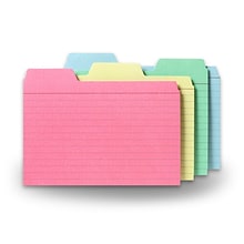 Find It 4 x 6 Tabbed Index Cards, Assorted Colors,  48/Pack (FT07218)