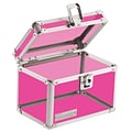 Vaultz®, Locking 4 x 6 Index Card Box, Acrylic Pink (VZ00208)