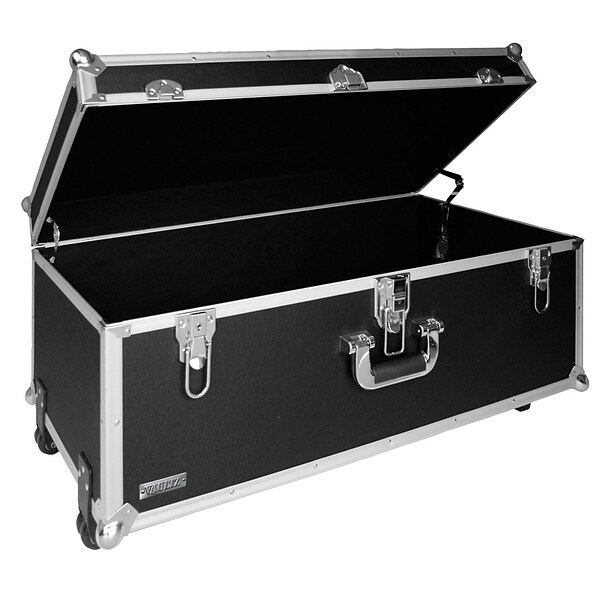 Vaultz® Locking Extra-Large Storage Chest with Wheels, Black