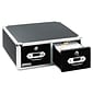 Vaultz® Locking 4x6 Index Card Cabinet, Double Drawer, Black