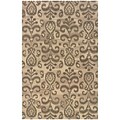 StyleHaven Transitional Floral Ikat Wool 36 X 56 Beige/Brown Area Rug (WANA680024X6L)