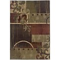 StyleHaven Contemporary Geometric Floral Polypropylene 710X11 Green/Red Area Rug (WGNR8007A8X11L)