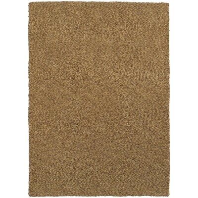 StyleHaven Shag Heathered Polyester 66 X 96 Gold Area Rug (WHEV734056X9L)