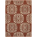 StyleHaven Transitional Floral Medallion Polypropylene 53X76 Red/Beige Area Rug (WHIG6672B5X8L)