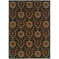 StyleHaven Transitional Floral Nylon 310 X 55 Black/Gold Area Rug (WINF1724E4X6L)