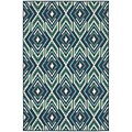 StyleHaven Outdoor Geometric Polypropylene 37 X 56 Navy/Green Area Rug (WMEI2209B4X6L)