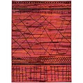 StyleHaven Contemporary Abstract Polypropylene 710 X 1010 Orange/Pink Area Rug (WNOM633R58X11L)