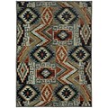 StyleHaven Patchwork Lodge Nylon/Polypropylene 710X1010 Blue/Multi Area Rug (WSDN5937D8X11L)