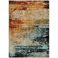 StyleHaven Contemp Eroded Abstract Nylon/Polypropylene 53X76 Blue/Red Area Rug (WSDN6365A5X8L)
