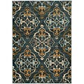 StyleHaven Oranate Quatrefoil Nylon/Polypropylene 53X76 Blue/Gold Area Rug (WSDN6368B5X8L)