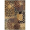 StyleHaven Transitional Block and Floral Polypropylene 53X73 Multi/Gold Area Rug (WSTN6021B5X8L)