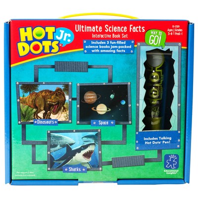 Educational Insights Hot Dots Jr. Ultimate Science Facts Interactive Book Set with Pen, 3 Books/Pack (2329)