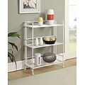 Convenience Concepts Designs2Go Media Towers 3 Tier Wide Folding Metal Shelf White Finish (8019W)
