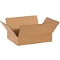 Flat Corrugated Boxes, 14" x 10" x 3", Kraft, 25/Bundle (14103)