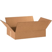 Flat Corrugated Boxes, 18 x 12 x 3, Kraft, 25/Bundle (18123)