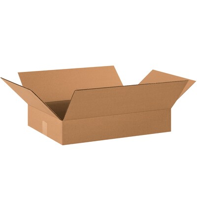 Flat Corrugated Boxes, 20 x 14 x 3, Kraft, 25/Bundle (20143)