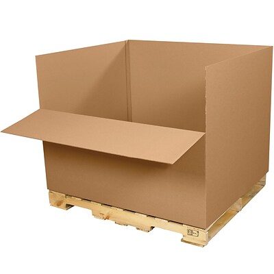 Partners Brand 48 x 40 x 36 Easy Load Cargo Container, 51 ECT, Kraft, 5/Bundle (484036EL)