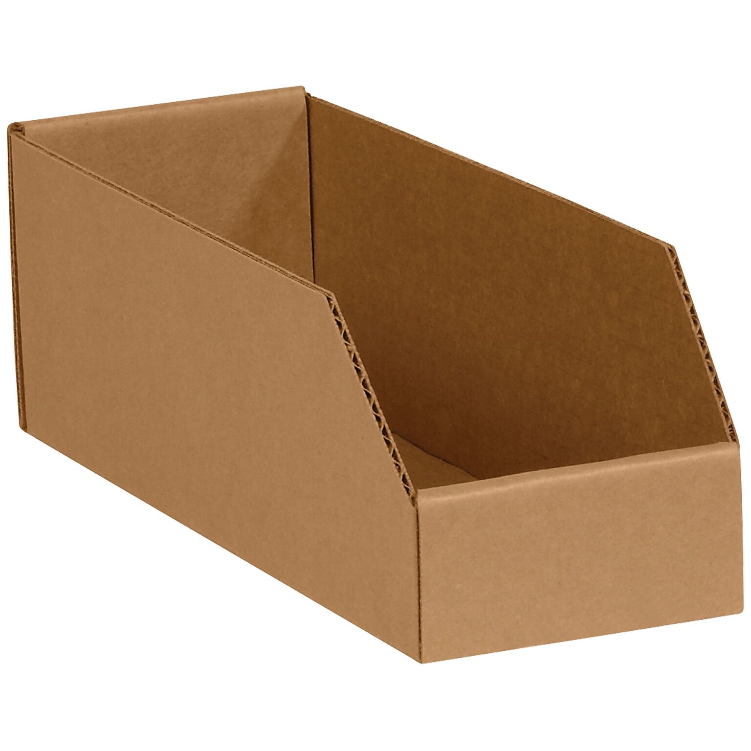 Partners Brand 4 x 9 x 4 1/2 Open Top Bin Boxes, Kraft, 50/Bundle (BINBIN49K)