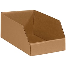 Partners Brand 6 x 9 x 4 1/2 Open Top Bin Boxes, Kraft, 25/Bundle (BINBIN69K)