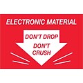 Tape Logic Labels, Dont Drop Dont Crush - Electronic Material, 2 x 3, Red/White, 500/Roll (DL1314)
