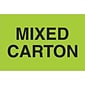 Tape Logic Labels, "Mixed Carton", 2" x 3", Fluorescent Green, 500/Roll (DL1318)