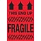 Tape Logic Labels, This End Up - Fragile, 2 x 3, Fluorescent Red, 500/Roll (DL1325)