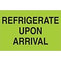 Tape Logic Climate Labels,  Refrigerate Upon Arrival, 2 x 3, Fluorescent Green, 500/Roll (DL132