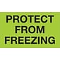 Tape Logic Climate Labels, "Protect From Freezing", 3" x 5", Fluorescent Green, 500/Roll (DL1329)
