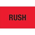Tape Logic Labels, Rush, 1 1/4 x 2, Fluorescent Red, 500/Roll (DL1367)