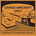 Tape Logic® Labels, Cargo Aircraft Only, 4 1/4 x 4 1/4, Orange/Black, 500/Roll (DL1395)