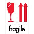 Tape Logic Labels, Fragile, 4 x 6, Red/White/Black, 500/Roll (DL2151)