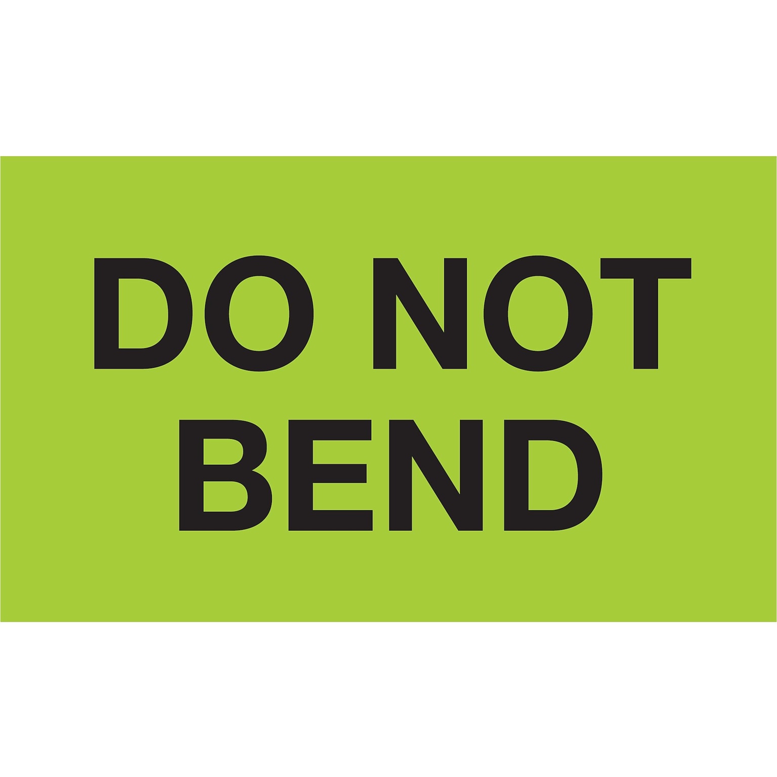 Labels, Do Not Bend, 3 x 5, Fluorescent Green, 500/Roll (DL2343)