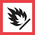 Tape Logic® Pictogram Labels, Flame, 2 x 2, Red/White/Black, 500/Roll (DL4241)