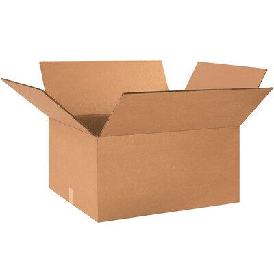 Partners Brand 24 x 16 x 8 Heavy-Duty Double Wall Boxes, 48 ECT, Kraft, 15/Bundle (HD24168DW)