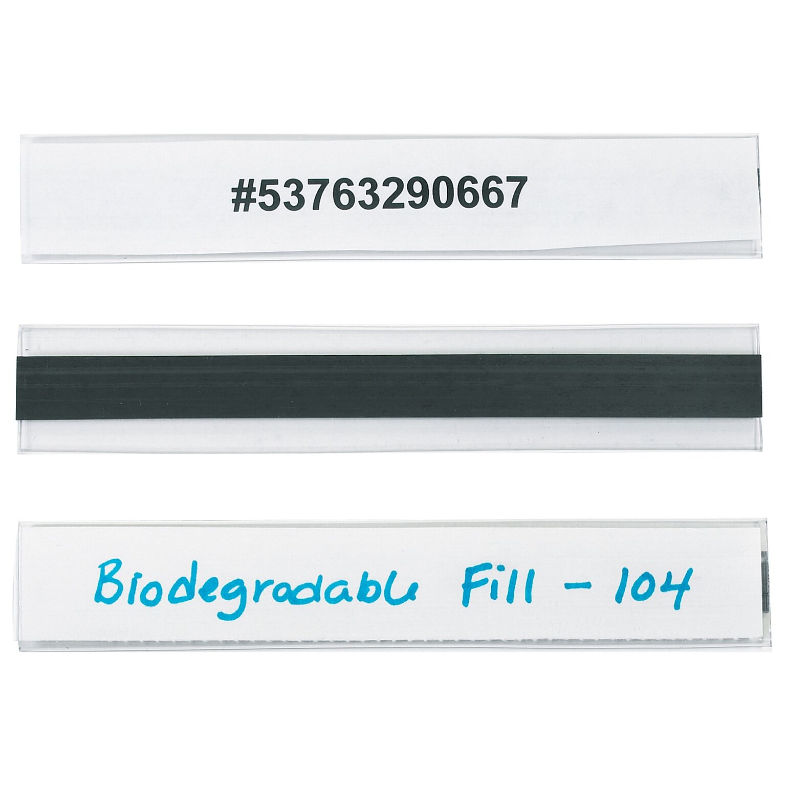 Hol-Dex Magnetic Plastic Label Holders, 1 x 6, Clear, 12/Case (LH114)
