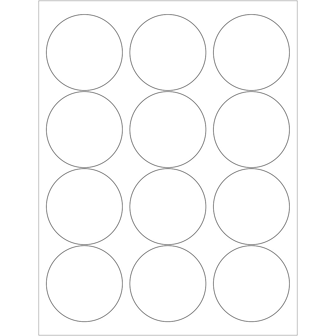 White Tape Logic Laser Labels 2000/Case 2" Circle 