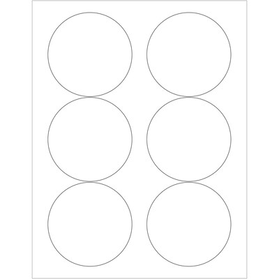 Tape Logic Laser Round Labels, 3 1/3, White, 600/Carton (DL610D)