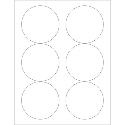 Tape Logic Laser Round Labels, 3 1/3, White, 600/Carton (DL610D)