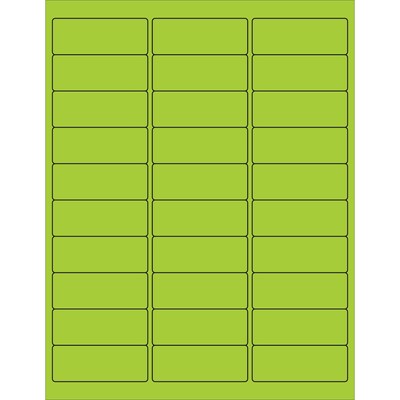 Tape Logic® Rectangle Laser Labels, 2 5/8 x 1, Fluorescent Green, 3000/Case (LL173GN)
