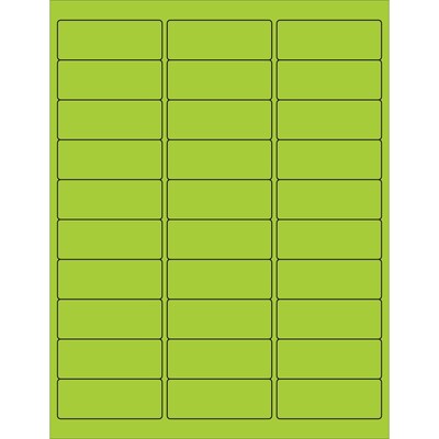 Tape Logic® Rectangle Laser Labels, 2 5/8 x 1, Fluorescent Green, 3000/Case (LL173GN)