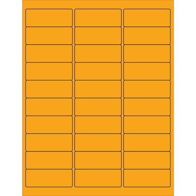 Tape Logic® Rectangle Laser Labels, 2 5/8 x 1, Fluorescent Orange, 3000/Case (LL173OR)