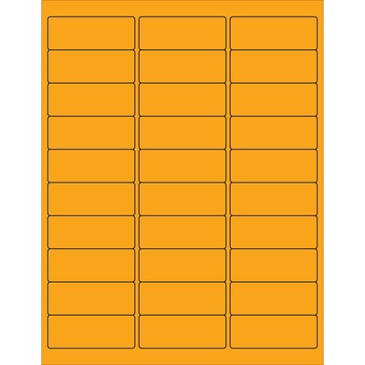 Tape Logic® Rectangle Laser Labels, 2 5/8 x 1, Fluorescent Orange, 3000/Case (LL173OR)