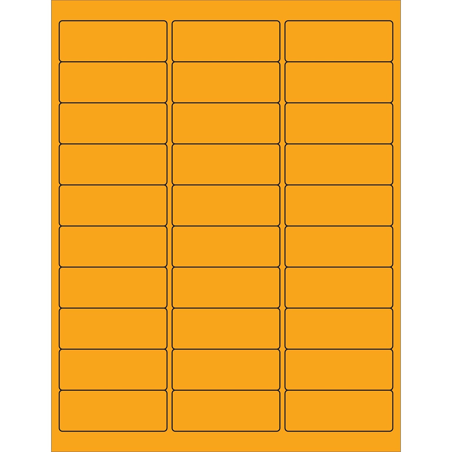 Tape Logic® Rectangle Laser Labels, 2 5/8 x 1, Fluorescent Orange, 3000/Case (LL173OR)