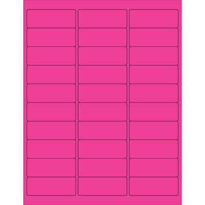 Tape Logic® Rectangle Laser Labels, 2 5/8 x 1, Fluorescent Pink, 3000/Case (LL173PK)